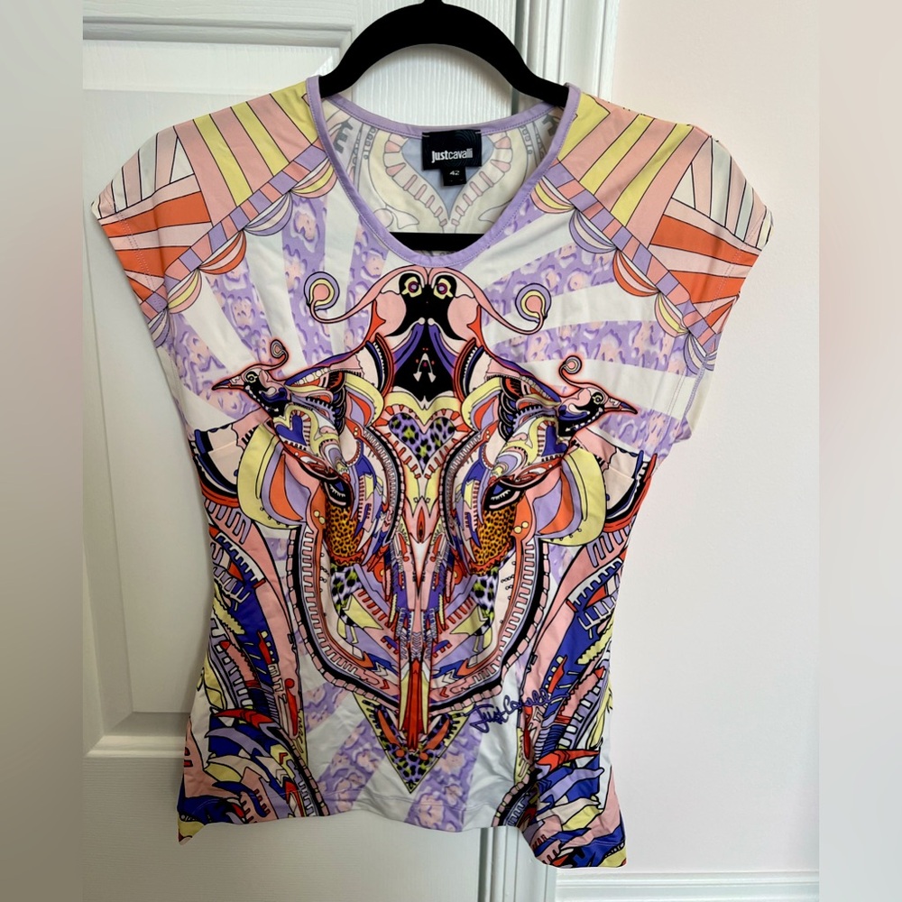 Just Cavalli Abstract Multicolor Pattern
Sleeveless Blouse top size 42